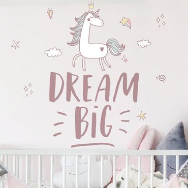 Adesivo murale - Dream Big Unicorno