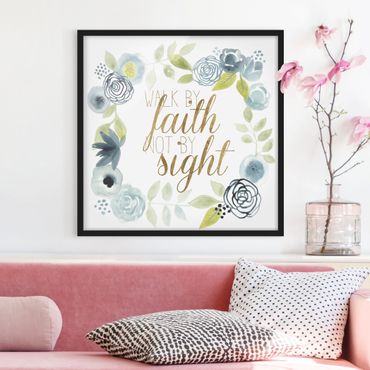 Poster con cornice - Garland With Saying - Faith - Quadrato 1:1