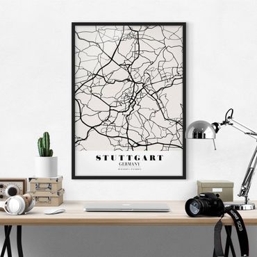 Poster con cornice - Stuttgart City Map - Classic - Verticale 4:3