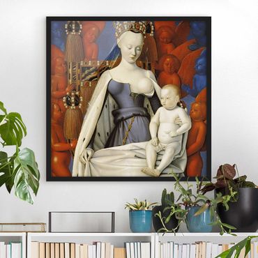 Poster con cornice - Jean Fouquet - The Enthroned Madonna - Quadrato 1:1
