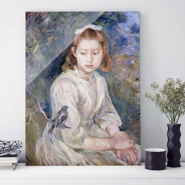 Quadro in vetro - Berthe Morisot - Young Girl with a Bird - Verticale 3:4