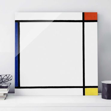 Quadro in vetro - Piet Mondrian - Composition III with Red, Yellow and Blue - Quadrato 1:1