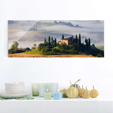 Quadro in vetro - estate in Tuscany - Panoramico