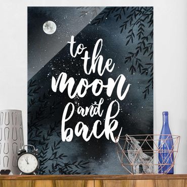 Quadro in vetro - Love You To The Moon And Back - Verticale 3:4