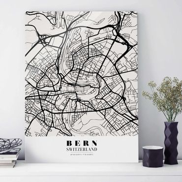 Quadro in vetro - Bern City Map - Classical - Verticale 3:4