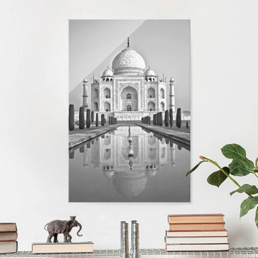 Quadro in vetro - Taj Mahal Con Giardino - Verticale 2:3