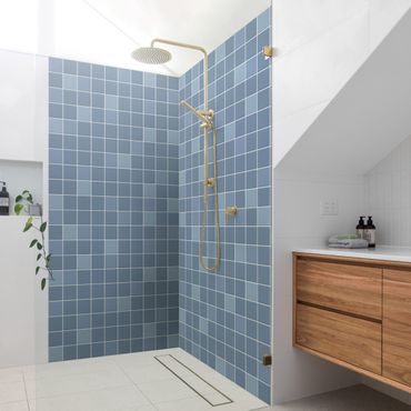 Rivestimento per doccia - Piastrelle a mosaico - Azzurro