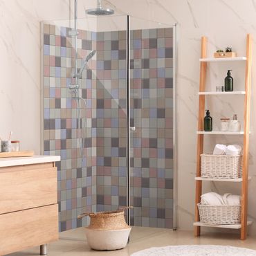 Rivestimento per doccia - Piastrelle a mosaico - Shabby colorato