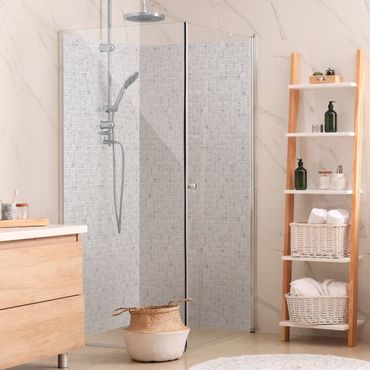 Rivestimento per doccia - Piastrelle mosaico effetto marmo bianco di Carrara