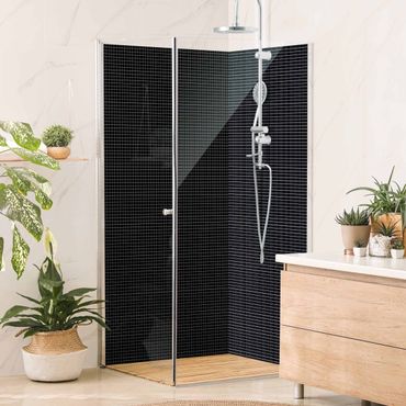 Rivestimento per doccia - Mosaico di piastrelle nero opaco