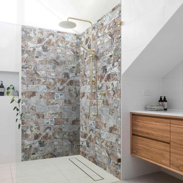 Rivestimento per doccia - Muro di pietra effetto marmo naturale