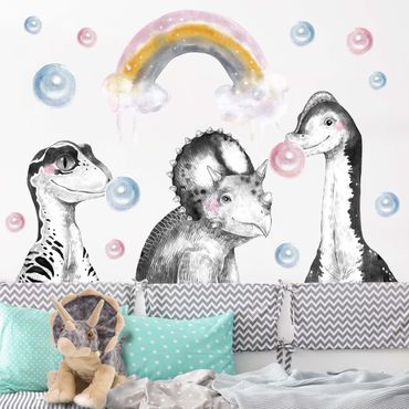 Adesivo murale - Set di Dino arcobaleno