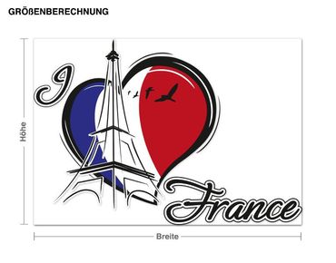 Adesivo murale - Amo la Francia