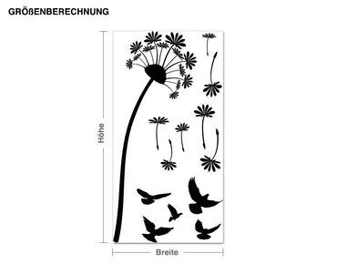 Adesivo murale - Dandelion con gli uccelli