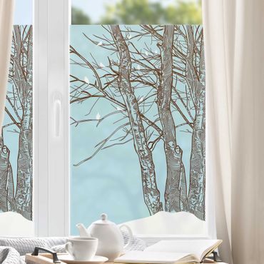 Decorazione per finestre - Alberi invernali