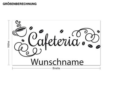 Adesivo murale con testo personalizzato - Caffetteria Wunschname