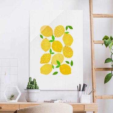 Quadro in vetro - Limoni con punti
