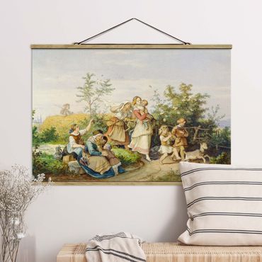Foto su tessuto da parete con bastone - Ludwig Richter - Sommerlust - Orizzontale 2:3