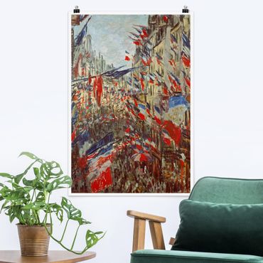 Poster - Claude Monet - Street a Bunting - Verticale 3:2