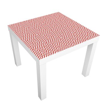 Carta adesiva per mobili IKEA - Lack Tavolino Red Geometric stripe pattern
