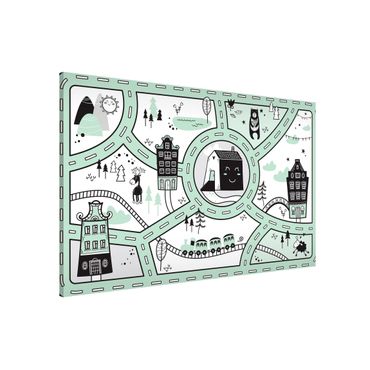 Lavagna magnetica - Tappetino educativo Scandinavia - La città verde