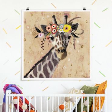 Poster - Klimt Giraffe - Quadrato 1:1