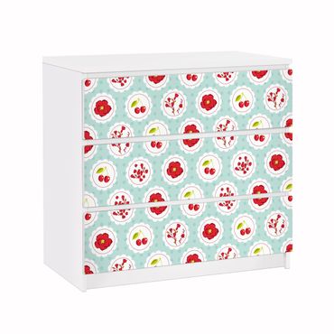 Carta adesiva per mobili IKEA - Malm Cassettiera 3xCassetti - Cherries design