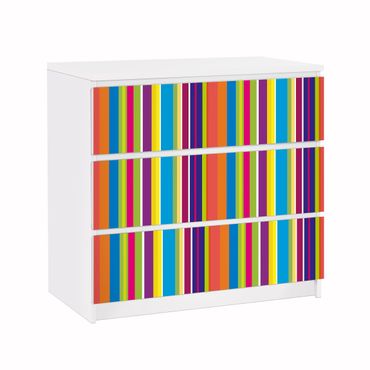 Carta adesiva per mobili IKEA - Malm Cassettiera 3xCassetti - Happy Stripes