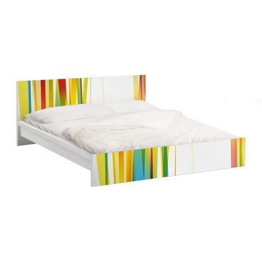 Carta adesiva per mobili IKEA - Malm Letto basso 180x200cm Rainbow Stripes