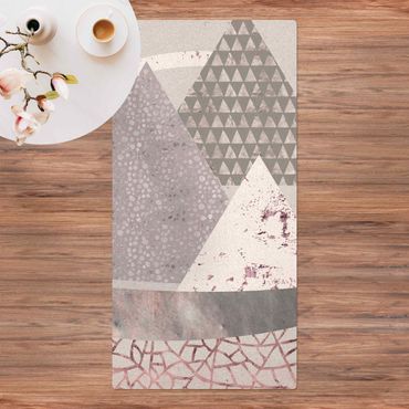 Tappetino di sughero - Montagne astratte in pastello - Formato verticale 1:2