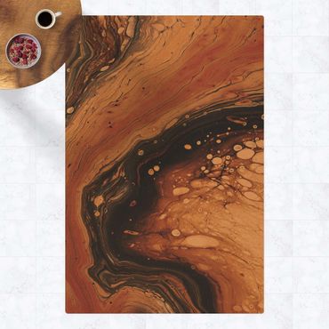 Tappetino di sughero - Marmorizzatura astratta marrone crema - Formato verticale 2:3