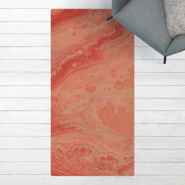 Tappetino di sughero - Marmorizzatura astratta rosa salmone - Formato verticale 1:2