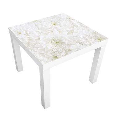 Tavolino design Dahlia flower sea white