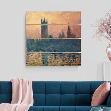 Stampa su legno - Claude Monet - London Sunset - Quadrato 1:1