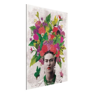 Quadro in alluminio - Frida Kahlo - Flower Portrait