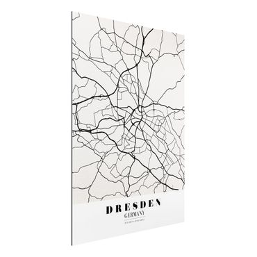 Quadro in alluminio - Dresden City Map - Classical