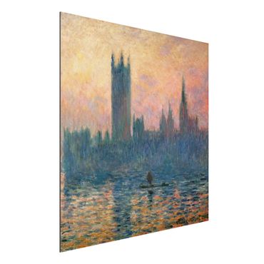 Quadro in alluminio - Claude Monet - Parlamento di Londra al tramonto - Impressionismo