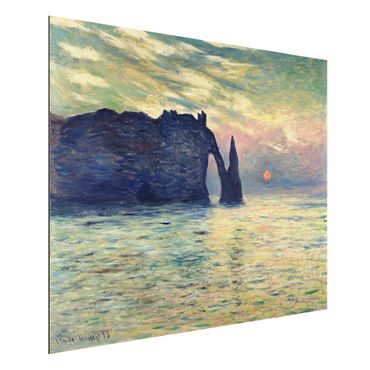Quadro in alluminio - Claude Monet - Roccia, Étretat, Tramonto - Impressionismo