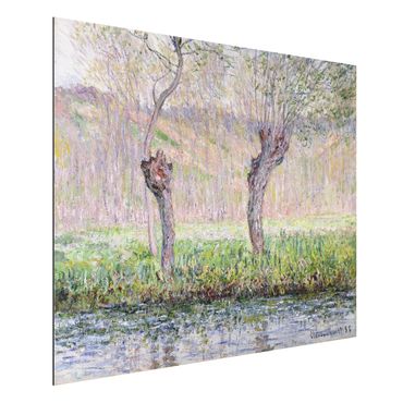 Quadro in alluminio - Claude Monet - Primavera, Salici - Impressionismo
