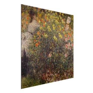 Quadro in alluminio - Claude Monet - Due Signore nel Giardino Fiorito - Impressionismo