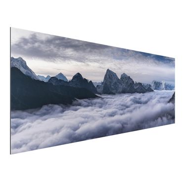 Quadro in alluminio - Mare di nubi in Himalaya