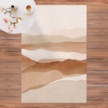 Tappetino di sughero - Paesaggio in acquerello montagne di sabbia - Formato verticale 2:3