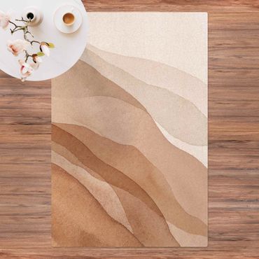 Tappetino di sughero - Paesaggio in acquerello onde di sabbia - Formato verticale 2:3