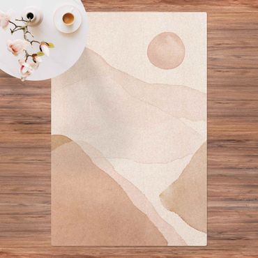 Tappetino di sughero - Paesaggio in acquerello montagne soleggiate - Formato verticale 2:3