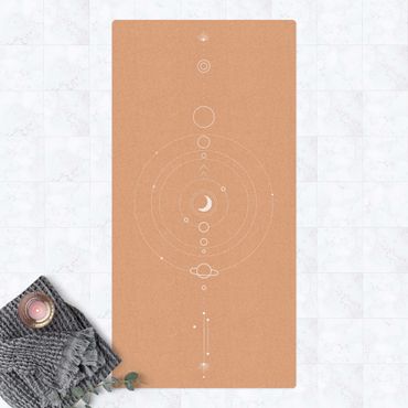 Tappetino di sughero - Astrologia Orbita dei pianeti in bianco - Formato verticale 1:2