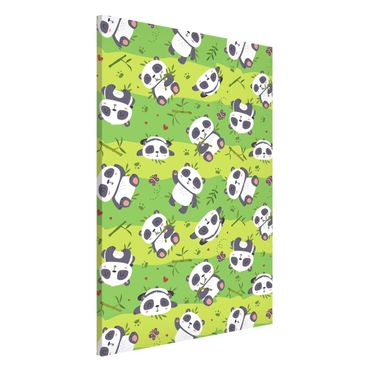 Lavagna magnetica - Teneri panda su prato verde
