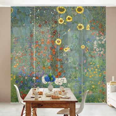 Tende scorrevoli set - Gustav Klimt - Farm Garden With Sunflowers
