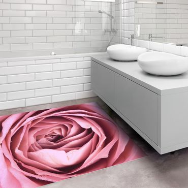 Tappeti in vinile - Pink Rose Blossom - Quadrato 1:1
