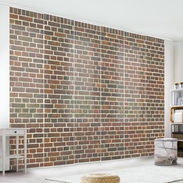 Tende scorrevoli set - Brick Wallpaper London Maroon