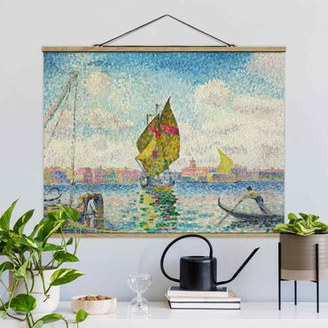 Foto su tessuto da parete con bastone - Henri-Edmond Cross - Barche a vela alla Giudecca - Orizzontale 3:4